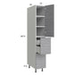 RTA Euro Grey 12" x 71-1/4" Utility Cabinet with 1 Door, 2 Drawers, 1 Inner Drawer, and 2 Finished End Panels