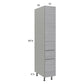 RTA Euro Grey 12" x 71-1/4" Utility Cabinet with 1 Door, 3 Drawers, and 1 Finished End Panel