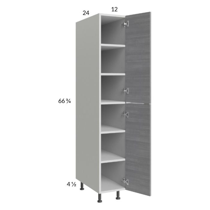 RTA Euro Grey 12" x 71-1/4" Utility Cabinet with 1 Door and 1 Finished End Panel