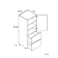 RTA Euro Grey 12" x 71-1/4" Utility Cabinet with 1 Door and 2 Drawers