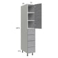 RTA Euro Grey 12" x 71-1/4" Utility Cabinet with 1 Door and 4 Drawers