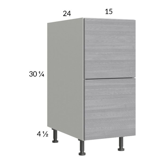 RTA Euro Grey 15" 2-Drawer Base Cabinet