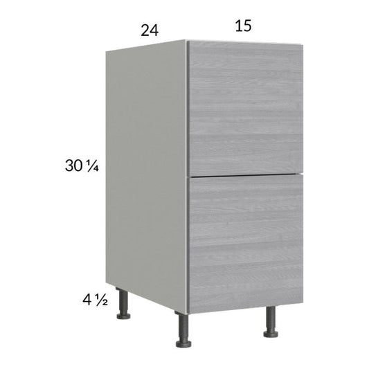 RTA Euro Grey 15" 2-Drawer Base Cabinet