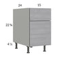 RTA Euro Grey 15" 2-Drawer Desk Base Cabinet with 1 Finished End Panel