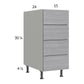 RTA Euro Grey 15" 4-Drawer Base Cabinet with 2 Finished End Panels