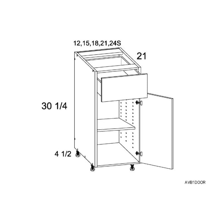 RTA Euro Grey 15" Base Cabinet