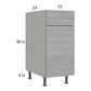RTA Euro Grey 15" Base Cabinet with 1 Finished End Panel