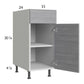 RTA Euro Grey 15" Base Cabinet with 2 Finished End Panels
