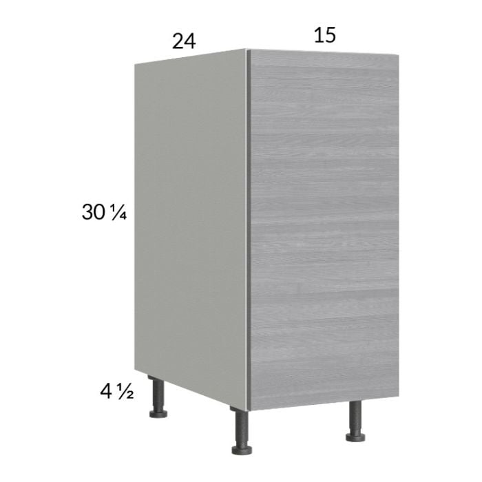 RTA Euro Grey 15" Full Height Door Base Cabinet with 2 Finished End Panels