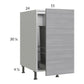 RTA Euro Grey 15" Full Height Door Base Cabinet with Single Trashcan Pullout