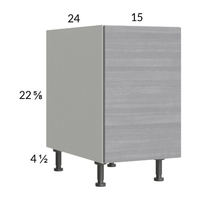 RTA Euro Grey 15" Full Height Door Desk Base Cabinet