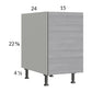 RTA Euro Grey 15" Full Height Door Desk Base Cabinet with 1 Finished End Panel