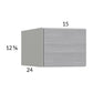 RTA Euro Grey 15" x 12-5/8" x 24" Wall Cabinet with 1 Finished End Panel