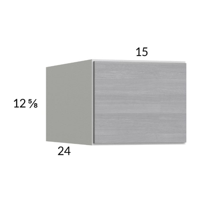 RTA Euro Grey 15" x 12-5/8" x 24" Wall Cabinet with 2 Finished End Panels