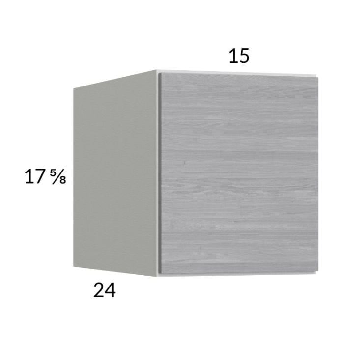 RTA Euro Grey 15" x 17-5/8" x 24" Wall Cabinet with 2 Finished End Panels