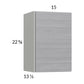 RTA Euro Grey 15" x 22-5/8" Wall Cabinet with 1 Finished End Panel