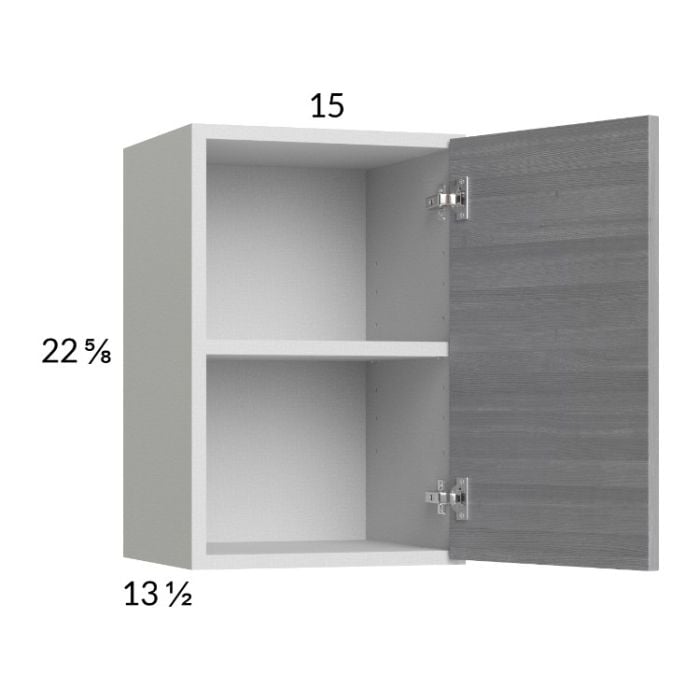 RTA Euro Grey 15" x 22-5/8" Wall Cabinet with 2 Finished End Panels