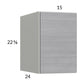 RTA Euro Grey 15" x 22-5/8" x 24" Wall Cabinet with 1 Finished End Panel