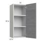 RTA Euro Grey 15" x 35-1/4" Wall Cabinet with 1 Finished End Panel