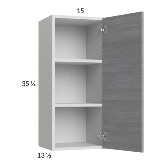 RTA Euro Grey 15" x 35-1/4" Wall Cabinet with 2 Finished End Panels