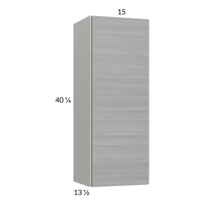 RTA Euro Grey 15" x 40-1/4" Wall Cabinet with 1 Finished End Panel