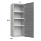 RTA Euro Grey 15" x 40-1/4" Wall Cabinet with 1 Finished End Panel