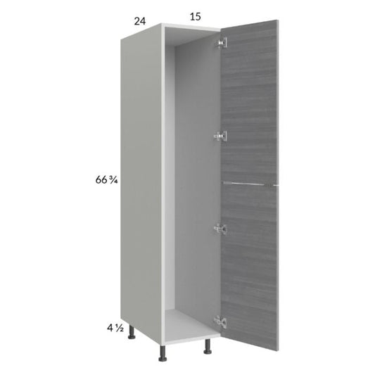 RTA Euro Grey 15" x 71-1/4" Open Utility Cabinet with 1 Door