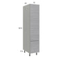 RTA Euro Grey 15" x 71-1/4" Utility Cabinet with 1 Door, 2 Drawers, 1 Inner Drawer, and 1 Finished End Panel