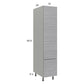 RTA Euro Grey 15" x 71-1/4" Utility Cabinet with 1 Door, 2 Drawers and 1 Finished End Panel