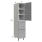 RTA Euro Grey 15" x 71-1/4" Utility Cabinet with 1 Door, 2 Drawers and 1 Finished End Panel