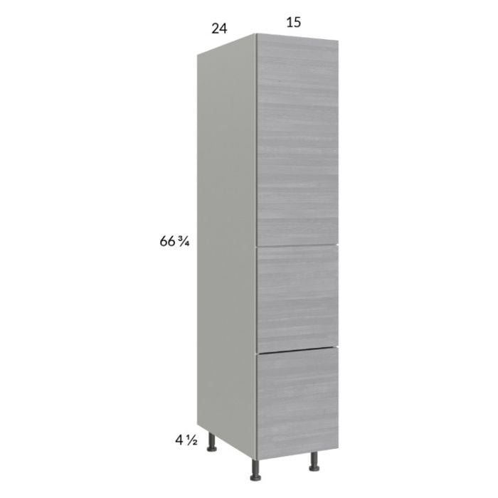 RTA Euro Grey 15" x 71-1/4" Utility Cabinet with 1 Door, 2 Drawers and 1 Inner Drawer