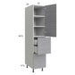 RTA Euro Grey 15" x 71-1/4" Utility Cabinet with 1 Door, 2 Drawers and 1 Inner Drawer