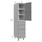 RTA Euro Grey 15" x 71-1/4" Utility Cabinet with 1 Door, 3 Drawers, and 1 Finished End Panel