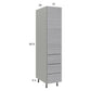 RTA Euro Grey 15" x 71-1/4" Utility Cabinet with 1 Door, 4 Drawers, and 2 Finished End Panels