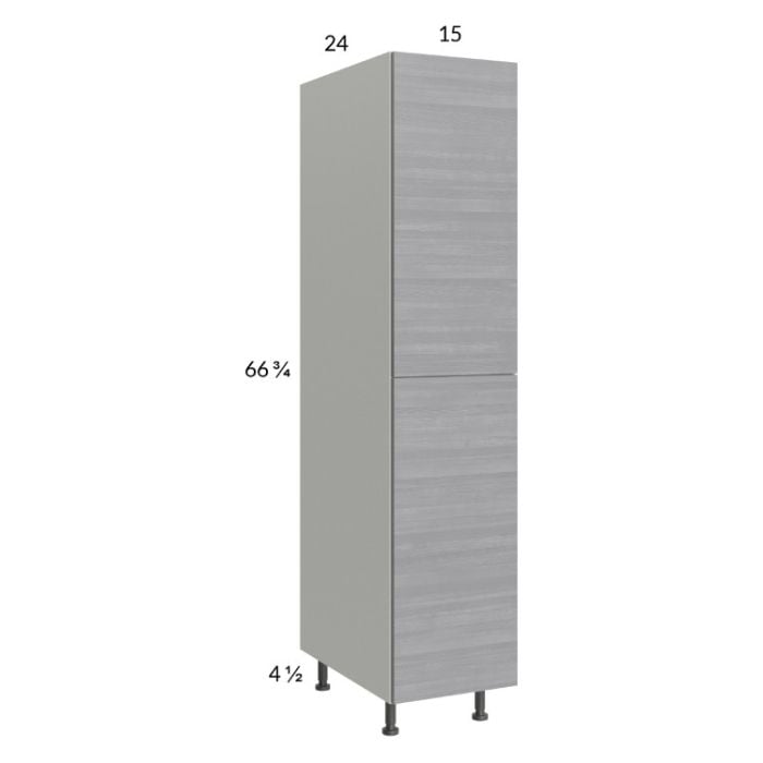 RTA Euro Grey 15" x 71-1/4" Utility Cabinet with 1 Door and 1 Finished End Panel