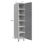 RTA Euro Grey 15" x 71-1/4" Utility Cabinet with 1 Door and 1 Finished End Panel