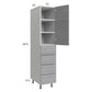 RTA Euro Grey 15" x 71-1/4" Utility Cabinet with 1 Door and 4 Drawers