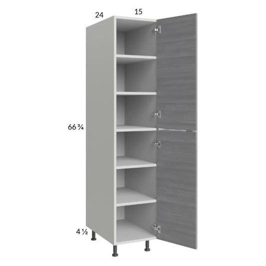 RTA Euro Grey 15" x 71-1/4" Utility Cabinet with 1 Door