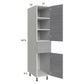 RTA Euro Grey 15" x 71-1/4" Utility Cabinet with 2 Doors, 1 Drawer, and 1 Finished End Panel