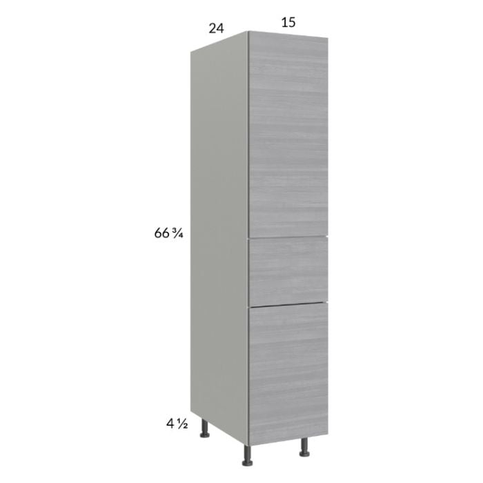 RTA Euro Grey 15" x 71-1/4" Utility Cabinet with 2 Doors, 1 Drawer, and 2 Finished End Panels