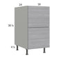 RTA Euro Grey 18" 2-Drawer Base Cabinet with 1 Inner Drawer and 1 Finished End Panel