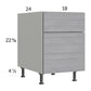 RTA Euro Grey 18" 2-Drawer Desk Base Cabinet with 1 Finished End Panel