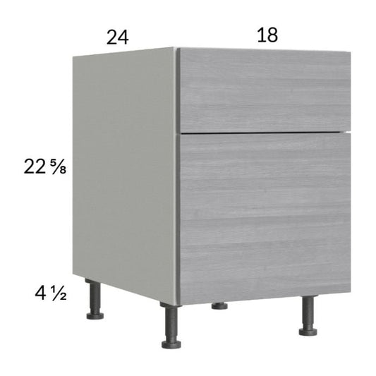 RTA Euro Grey 18" 2-Drawer Desk Base Cabinet with 2 Finished End Panels