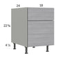 RTA Euro Grey 18" 2-Drawer Desk Base Cabinet