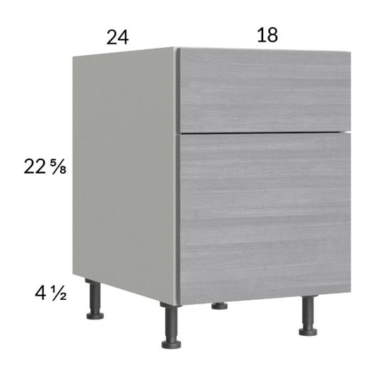 RTA Euro Grey 18" 2-Drawer Desk Base Cabinet