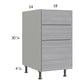 RTA Euro Grey 18" 3-Drawer Base Cabinet with 2 Finished End Panels