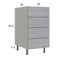 RTA Euro Grey 18" 4-Drawer Base Cabinet with 2 Finished End Panels