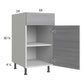 RTA Euro Grey 18" Base Cabinet with 1 Finished End Panel