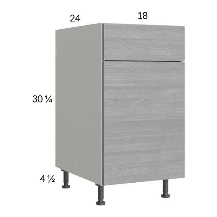 RTA Euro Grey 18" Base Cabinet with 2 Finished End Panels