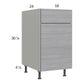 RTA Euro Grey 18" Base Cabinet with Double Trashcan Pullout